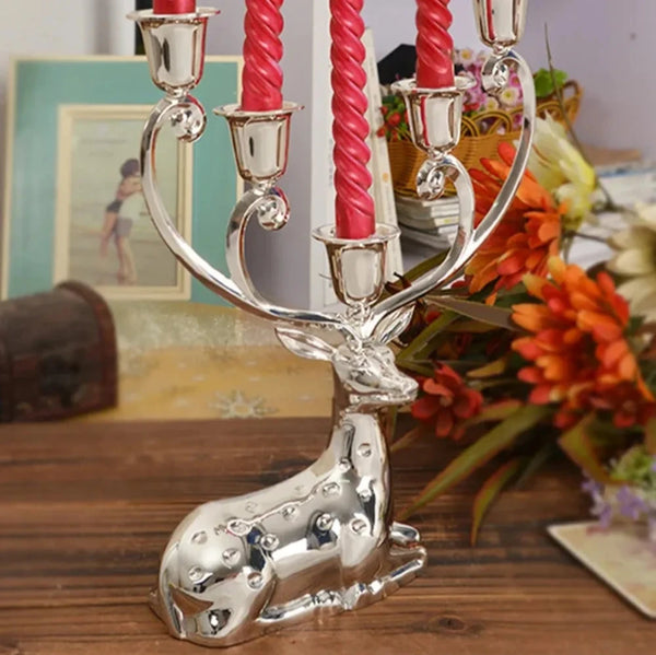 Silver Reindeer Candle Holder-ToShay.org