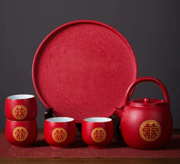 Red Ceramic Tea Sets-ToShay.org