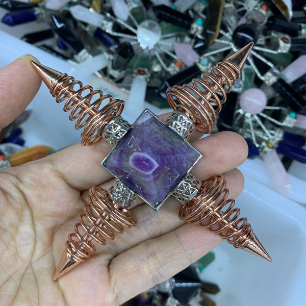 Rose Gold Spring Amethyst Pyramid-ToShay.org