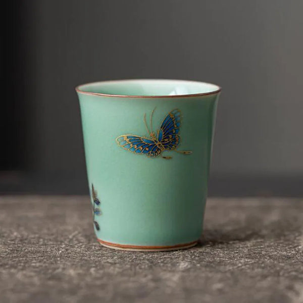 Celadon Green Porcelain Tea Cups-ToShay.org