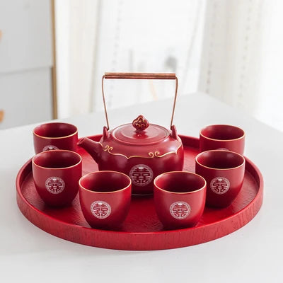 Red Ceramic Tea Sets-ToShay.org