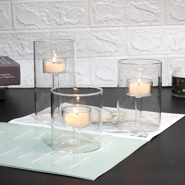 Clear Glass Tealight Holder-ToShay.org