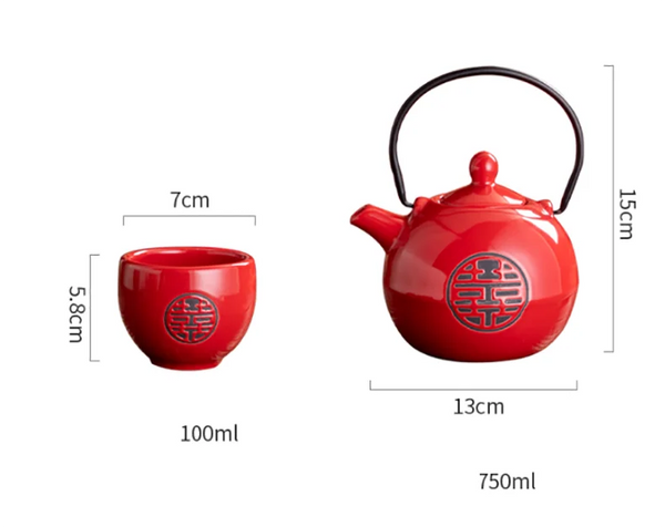 Red Ceramic Tea Sets-ToShay.org