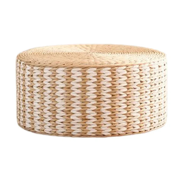 Woven Straw Pouf-ToShay.org