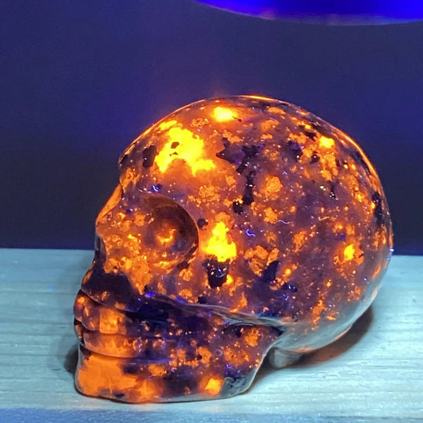 Grey Flame Stone Skull-ToShay.org