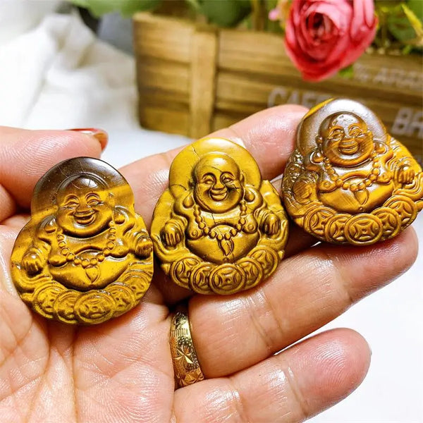 Yellow Tiger Eye Stone Buddha-ToShay.org