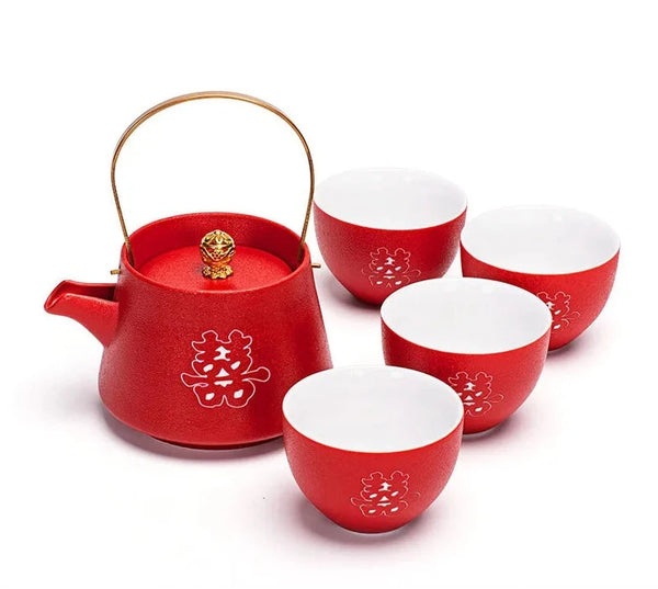 Red Ceramic Tea Sets-ToShay.org