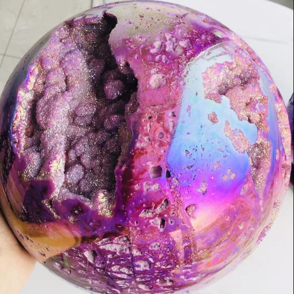 Purple Aura Druzy Ball-ToShay.org