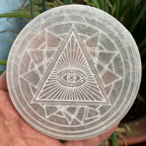 White Selenite Star Plates-ToShay.org