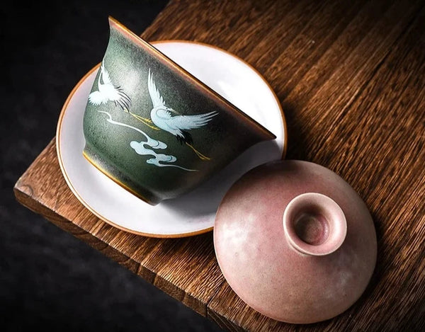 Crane Covered Tea Bowl-ToShay.org