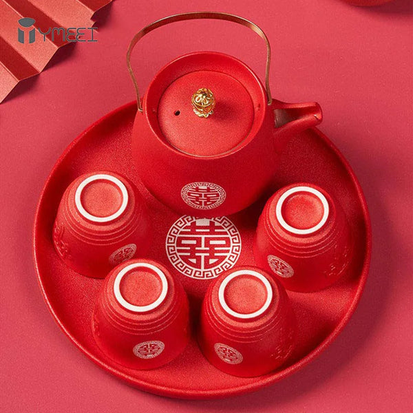 Red Ceramic Tea Sets-ToShay.org