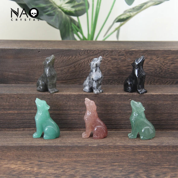 Mixed Crystal Wolf Statues-ToShay.org