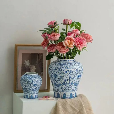 Blue White Ceramic Vase-ToShay.org