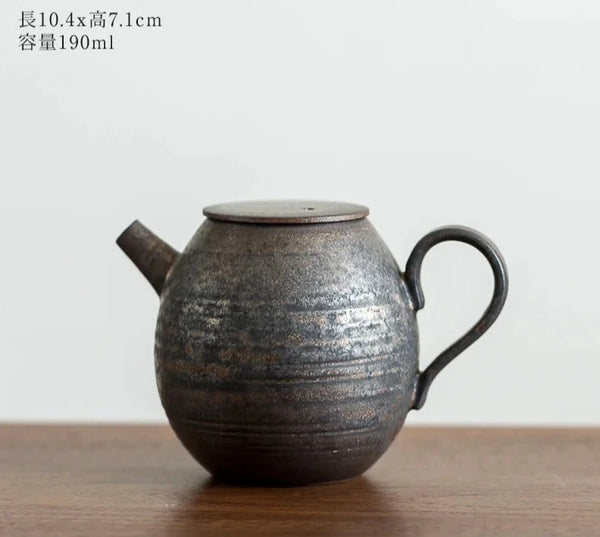 Rust Gilt Glaze Stoneware Tea Pot-ToShay.org