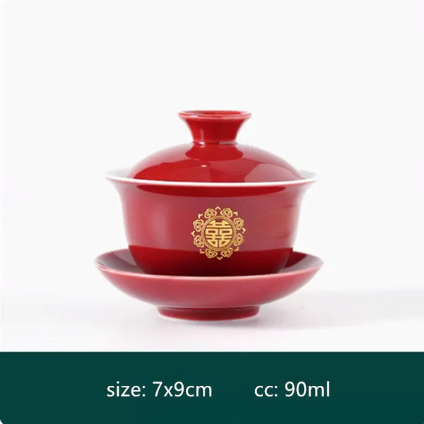 Red Ceramic Tea Sets-ToShay.org