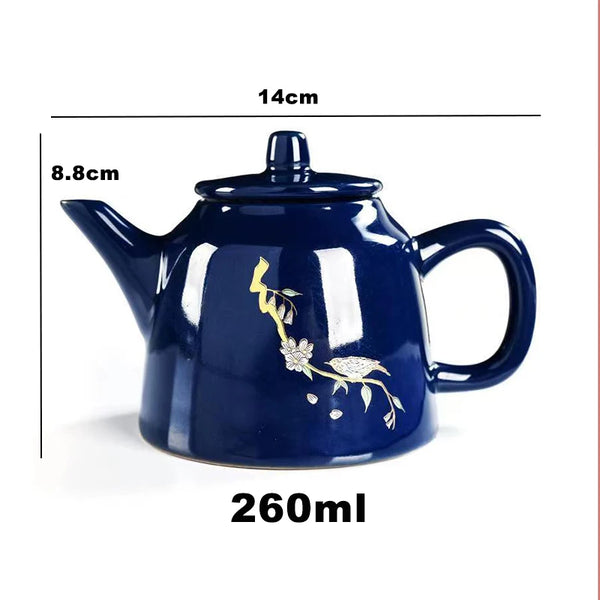 Blue Glazed Porcelain Tea Pot-ToShay.org