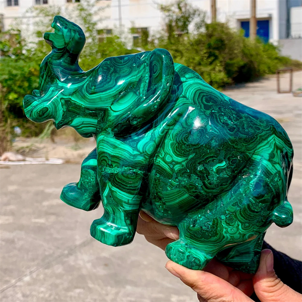 Green Malachite Elephant-ToShay.org