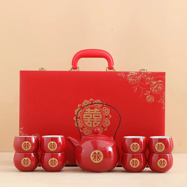 Red Ceramic Tea Sets-ToShay.org