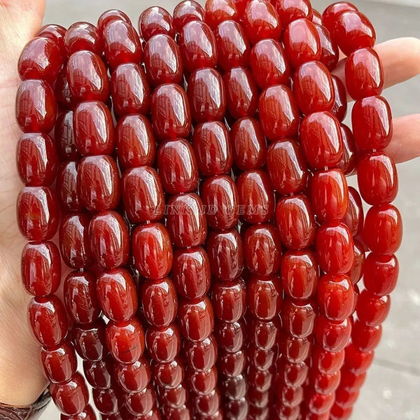 Red Agate Barrel Beads-ToShay.org