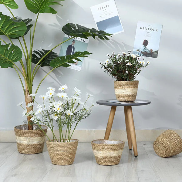 Straw Pot Plant Basket-ToShay.org