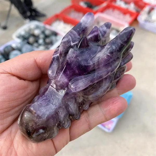 Purple Dream Amethyst Dragon Skull-ToShay.org