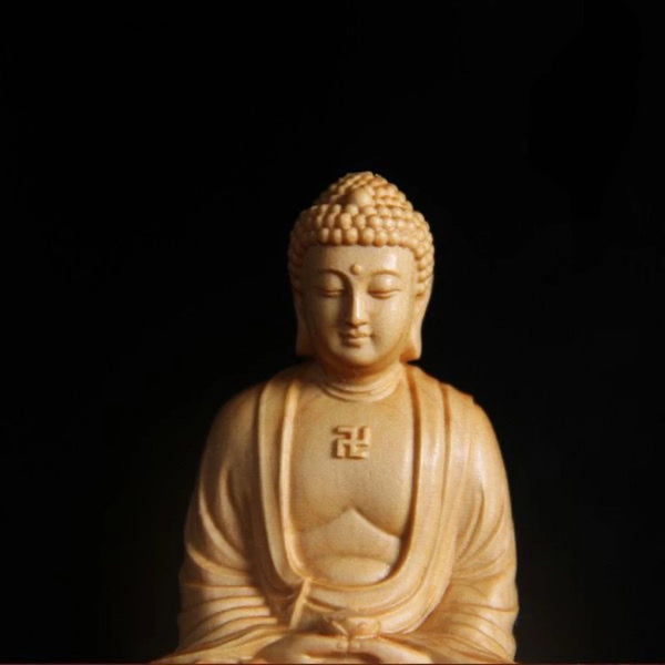 Wood Lotus Buddha Statue-ToShay.org