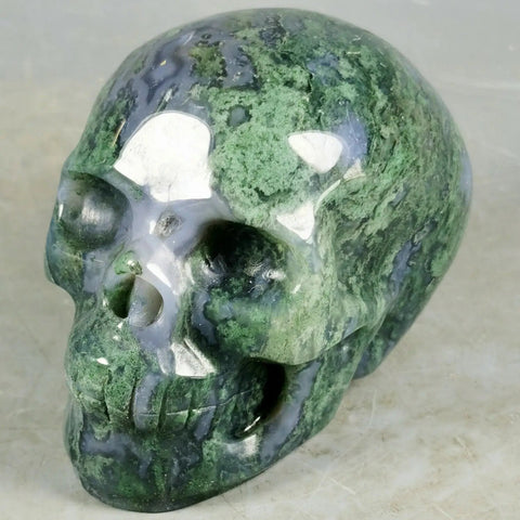 Green Moss Agate Skull-ToShay.org