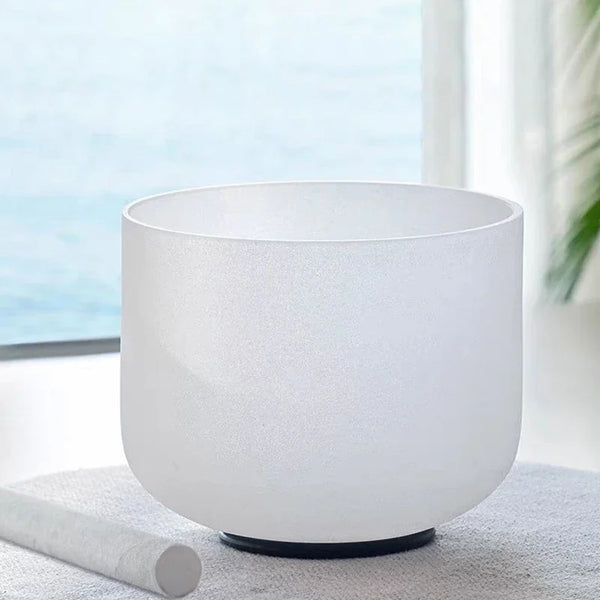 White Frosted Crystal Singing Bowl-ToShay.org