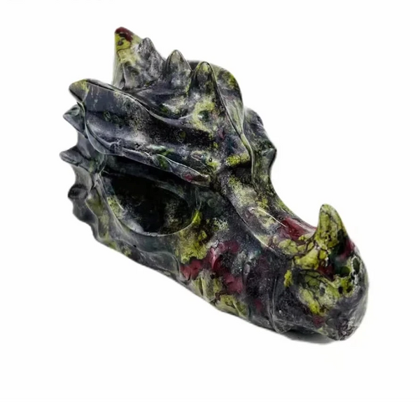 Green Blood Stone Dragon Skulls-ToShay.org