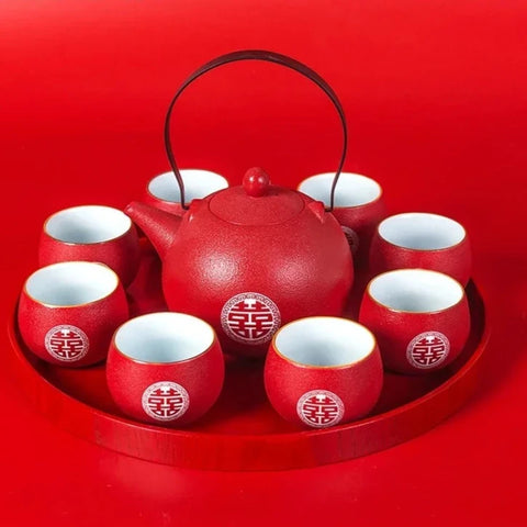 Red Ceramic Tea Sets-ToShay.org