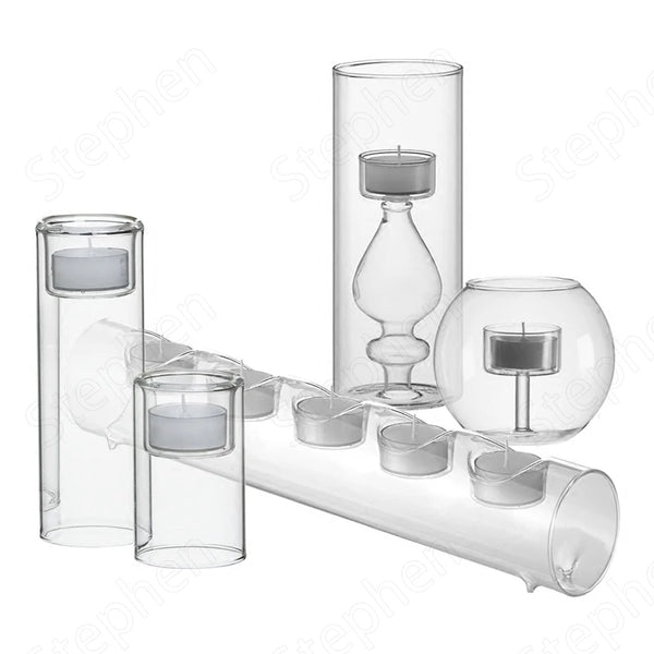 Clear Glass Candle Holders-ToShay.org