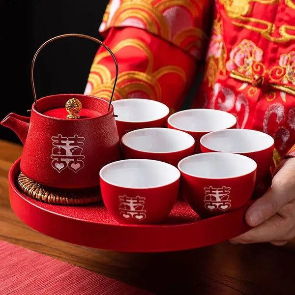 Red Ceramic Tea Sets-ToShay.org