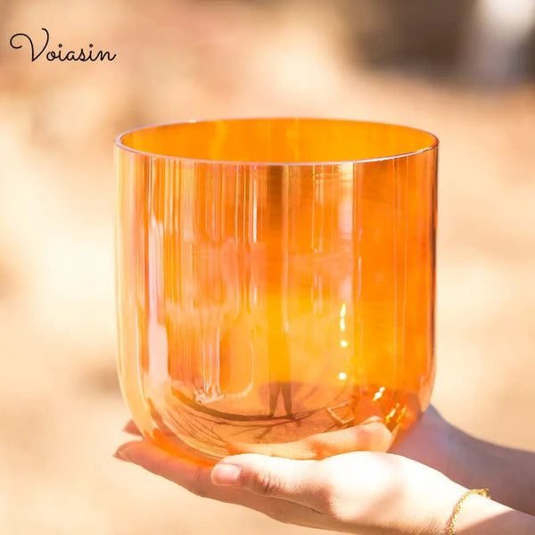 Orange Clear Crystal Bowl-ToShay.org