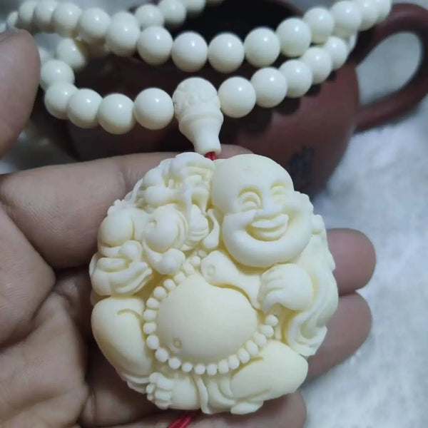 White Ivory Fruit Maitreya Buddha-ToShay.org