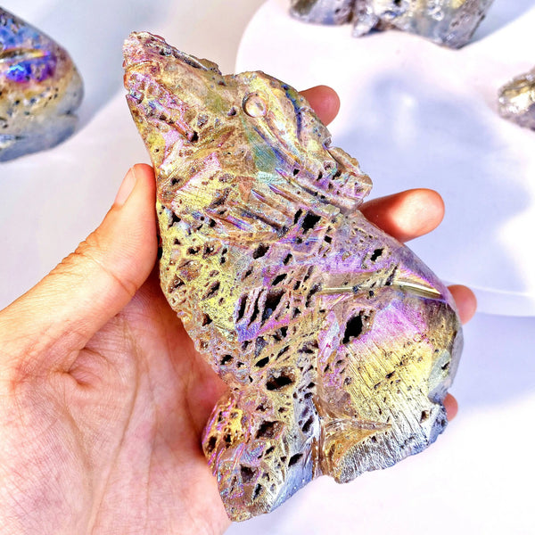 Rainbow Aura Sphalerite Wolf-ToShay.org