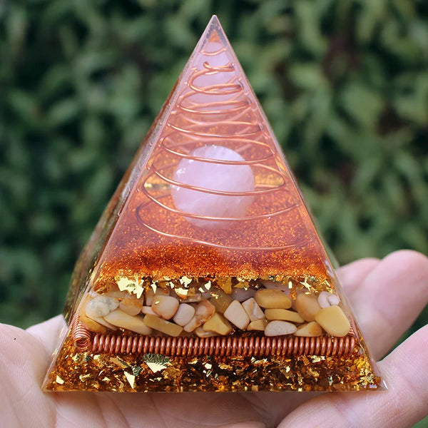 Energy Pink Crystal Orgonite Pyramid-ToShay.org