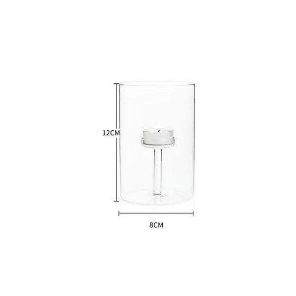 Clear Glass Candle Holder-ToShay.org