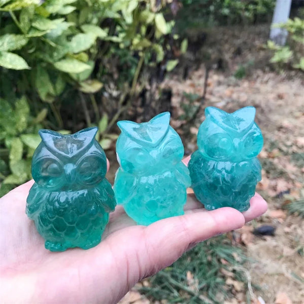 Green Fluorite Owl-ToShay.org