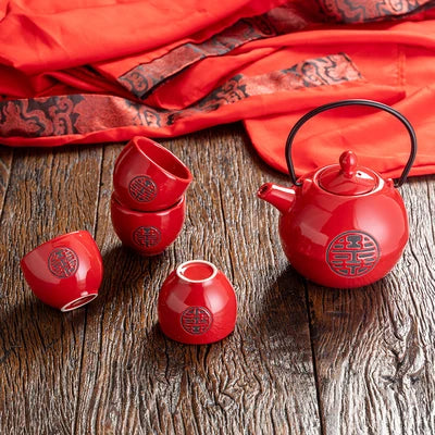 Red Ceramic Tea Sets-ToShay.org