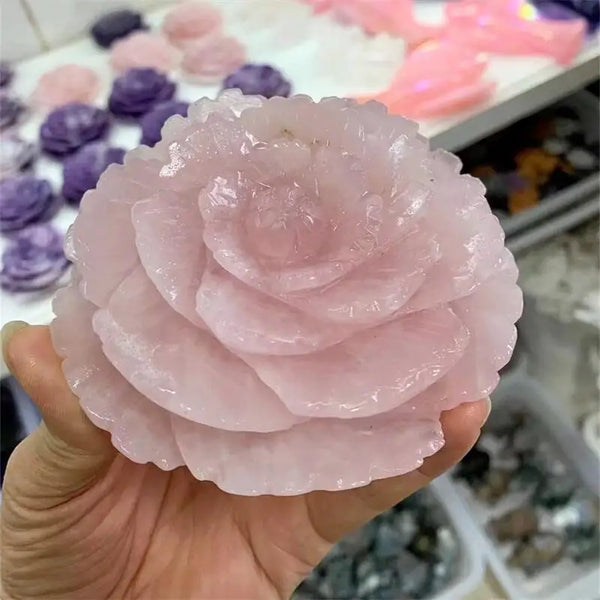 Pink Rose Quartz Flower-ToShay.org