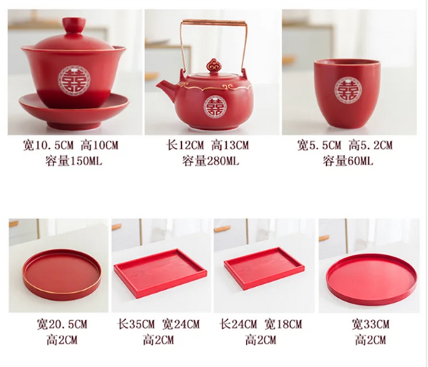 Red Ceramic Tea Sets-ToShay.org