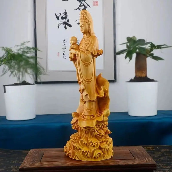 Wood Guanyin Bodhisattva-ToShay.org