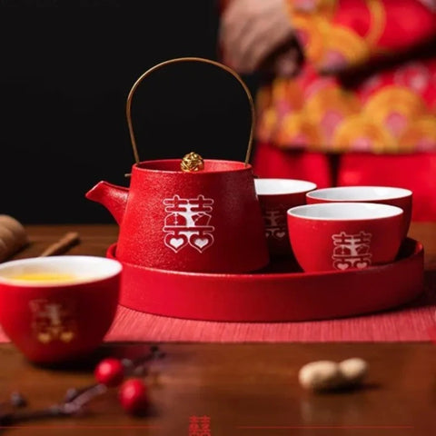 Red Ceramic Tea Sets-ToShay.org