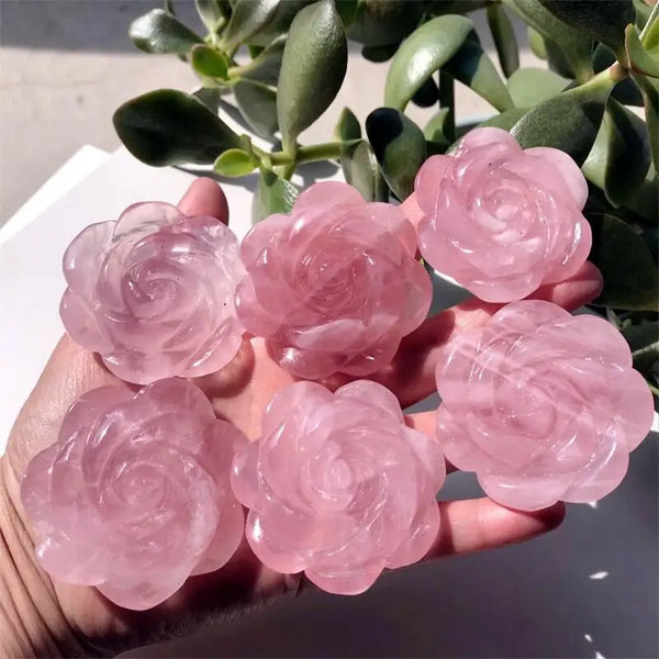 Pink Rose Quartz Flower-ToShay.org