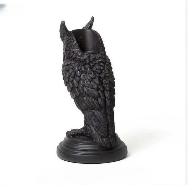 Black Owl Candle Holder-ToShay.org