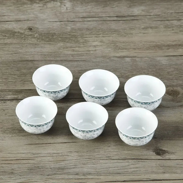 White Ceramic Teacup Sets-ToShay.org