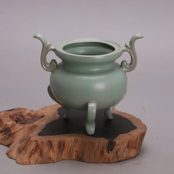 Celadon Tripod Incense Burner-ToShay.org