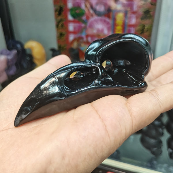 Black Obsidian Raven Skull-ToShay.org