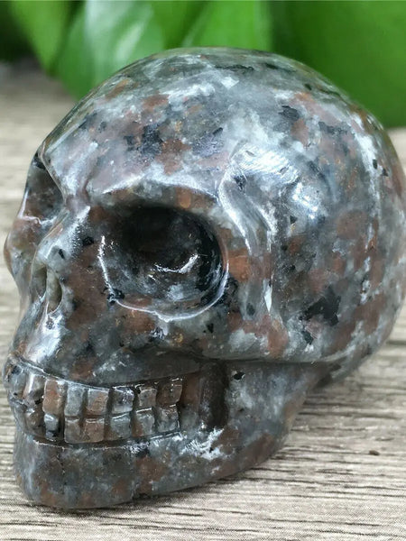 Grey Flame Stone Skull-ToShay.org