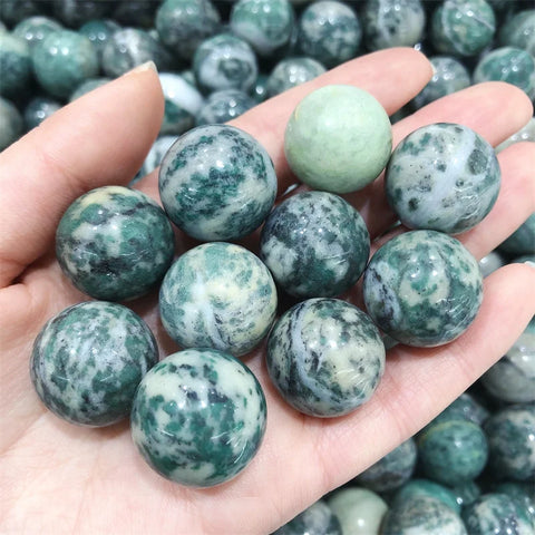 Green Qinghai Jasper Balls-ToShay.org